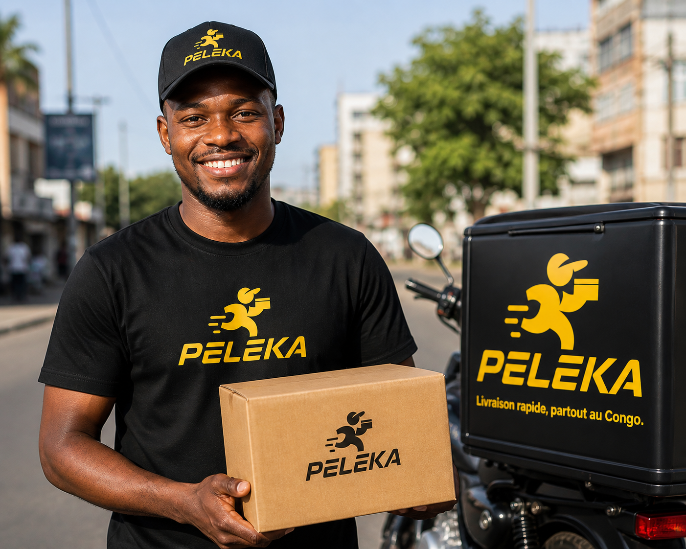 Chauffeur Peleka livrant des colis